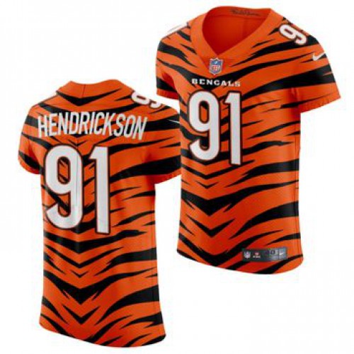 Cincinnati Bengals #91 Trey Hendrickson Men's 2021-22 Orange City Edition Elite Jersey Men's cheap jerseys for sale - CheapJerseys.Shop