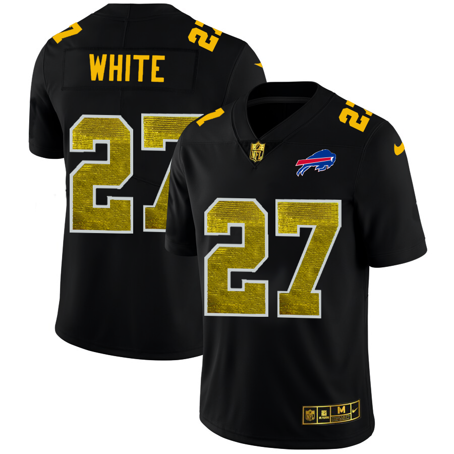 Buffalo Bills #27 Tre'Davious White Men's Black Golden Sequin Vapor Limited Jersey cheap jerseys for sale - CheapJerseys.Shop