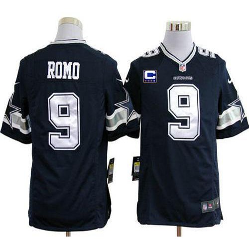Dallas Cowboys #9 Tony Romo Navy Blue Team Color With C Patch Men's Stitched Game Jersey Men's cheap jerseys for sale - CheapJerseys.Shop