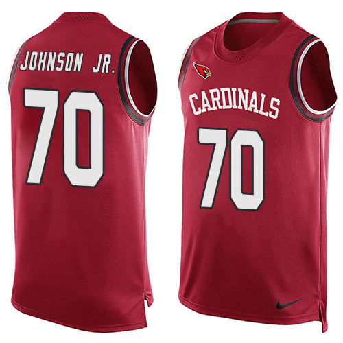 Cardinals #70 Paris Johnson Jr. Red Team Color Men's Stitched Limited Tank Top Jersey cheap jerseys for sale - CheapJerseys.Shop
