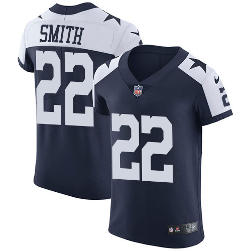 Cowboys #22 Emmitt Smith Navy Blue Thanksgiving Men's Stitched Vapor Untouchable Throwback Elite Jersey cheap jerseys for sale - CheapJerseys.Shop