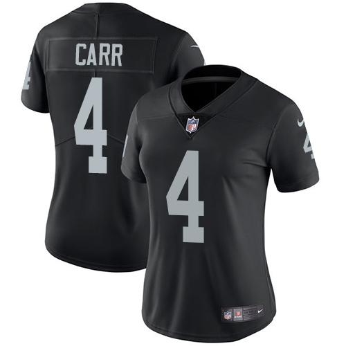 Raiders #4 Derek Carr Black Women's Stitched Vapor Untouchable Limited Jersey cheap jerseys for sale - CheapJerseys.Shop