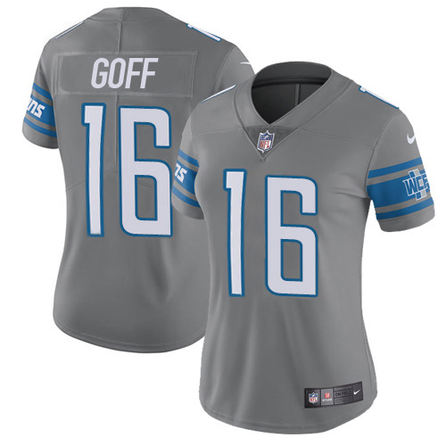Detroit Lions #16 Jared Goff Gray Women's Stitched Limited Rush Jersey cheap jerseys for sale - CheapJerseys.Shop