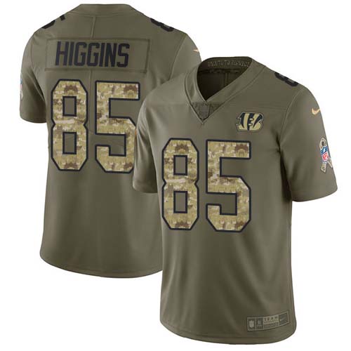 Bengals #85 Tee Higgins Olive/Camo Youth Stitched Limited 2017 Salute To Service Jersey cheap jerseys for sale - CheapJerseys.Shop