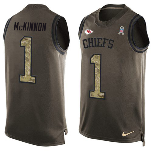 Chiefs #1 Jerick McKinnon Green Men's Stitched Limited Salute To Service Tank Top Jersey cheap jerseys for sale - CheapJerseys.Shop