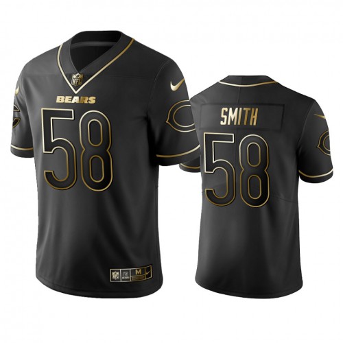 Chicago Bears #58 Roquan Smith Black Golden Limited Edition Stitched Jersey Men's cheap jerseys for sale - CheapJerseys.Shop