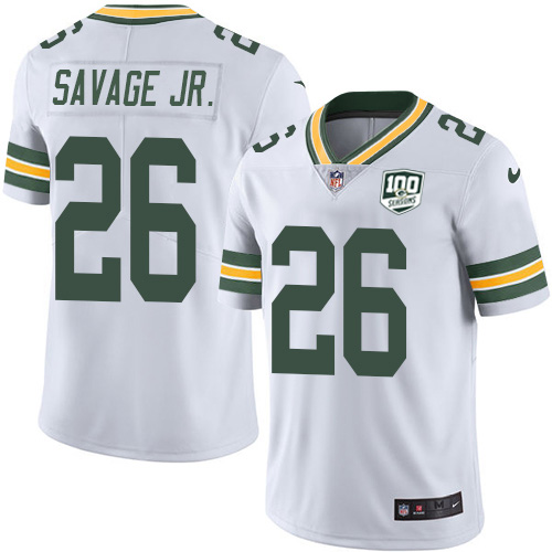 Packers #26 Darnell Savage Jr. White Men's 100th Season Stitched Vapor Untouchable Limited Jersey cheap jerseys for sale - CheapJerseys.Shop