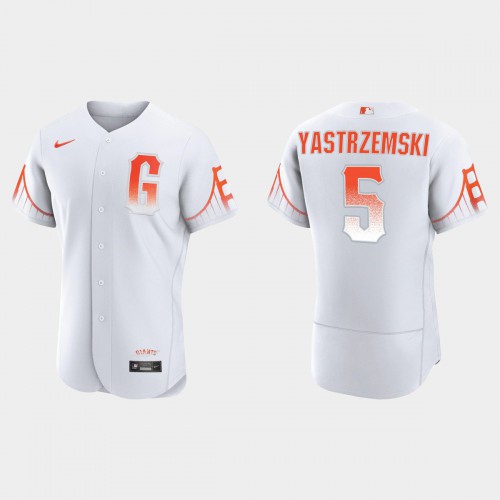 San Francisco San Francisco Giants #5 Mike Yastrzemski Men's 2021 City Connect Authentic White Jersey Men's cheap jerseys for sale - CheapJerseys.Shop