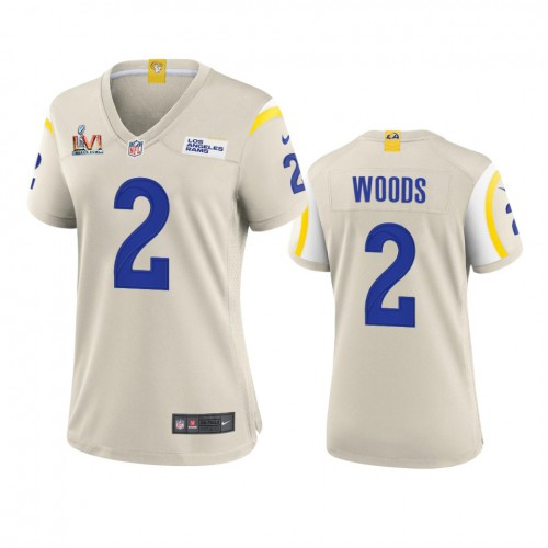 Los Angeles Los Angeles Rams #2 Robert Woods Women's Super Bowl LVI Patch Game Jersey - Bone Womens cheap jerseys for sale - CheapJerseys.Shop