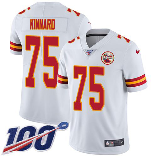 Chiefs #75 Darian Kinnard White Youth Stitched 100th Season Vapor Limited Jersey cheap jerseys for sale - CheapJerseys.Shop