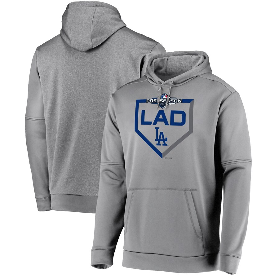 Los Angeles Dodgers Majestic 2019 Postseason Dugout Authentic Pullover Hoodie Gray cheap jerseys for sale - CheapJerseys.Shop