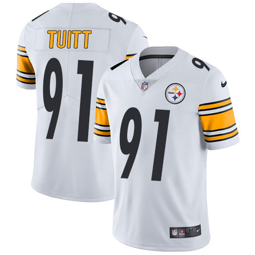 Pittsburgh Steelers #91 Stephon Tuitt White Men's Stitched Vapor Untouchable Limited Jersey Men's cheap jerseys for sale - CheapJerseys.Shop