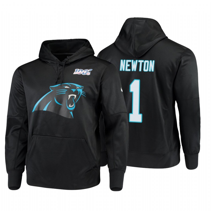 Carolina Panthers #1 Cam Newton 100 Primary Logo Circuit Name & Number Pullover Hoodie Black cheap jerseys for sale - CheapJerseys.Shop