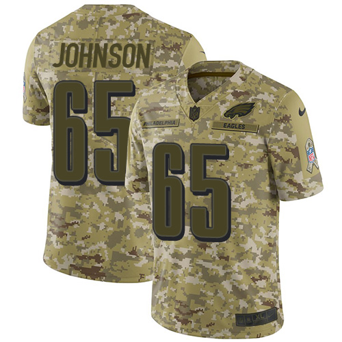 Philadelphia Eagles #65 Lane Johnson Camo Men's Stitched Limited 2018 Salute To Service Jersey Men's cheap jerseys for sale - CheapJerseys.Shop