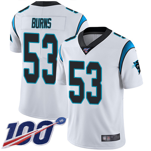 Panthers #53 Brian Burns White Men's Stitched 100th Season Vapor Limited Jersey cheap jerseys for sale - CheapJerseys.Shop