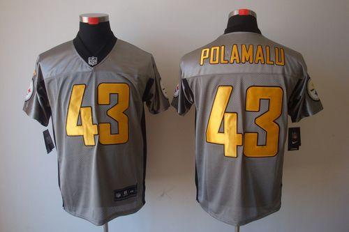 Steelers #43 Troy Polamalu Grey Shadow Men's Stitched Elite Jersey cheap jerseys for sale - CheapJerseys.Shop