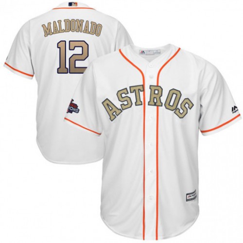 Houston Astros #12 Martin Maldonado White 2018 Gold Program Cool Base Stitched Jersey Men's cheap jerseys for sale - CheapJerseys.Shop