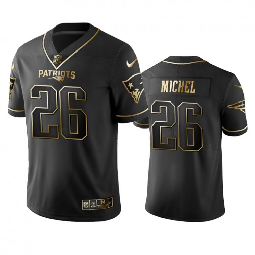 New England Patriots #26 Sony Michel Black Golden Limited Edition Stitched Jersey Men's cheap jerseys for sale - CheapJerseys.Shop