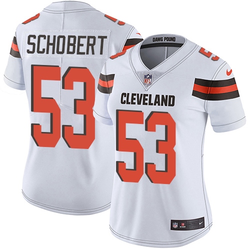 Cleveland Browns #53 Joe Schobert White Women's Stitched Vapor Untouchable Limited Jersey Womens cheap jerseys for sale - CheapJerseys.Shop