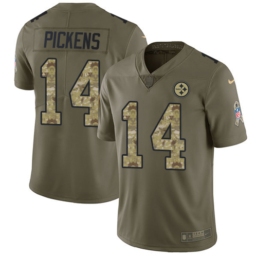 Steelers #14 George Pickens Olive/Camo Men's Stitched Limited 2017 Salute To Service Jersey cheap jerseys for sale - CheapJerseys.Shop
