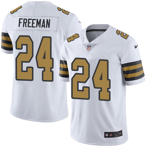 New Orleans Saints #24 Devonta Freeman White Youth Stitched Limited Rush Jersey Youth cheap jerseys for sale - CheapJerseys.Shop