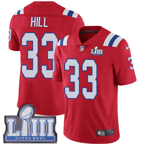 New England Patriots #33 Jeremy Hill Red Alternate Super Bowl LIII Bound Men's Stitched Vapor Untouchable Limited Jersey Men's cheap jerseys for sale - CheapJerseys.Shop