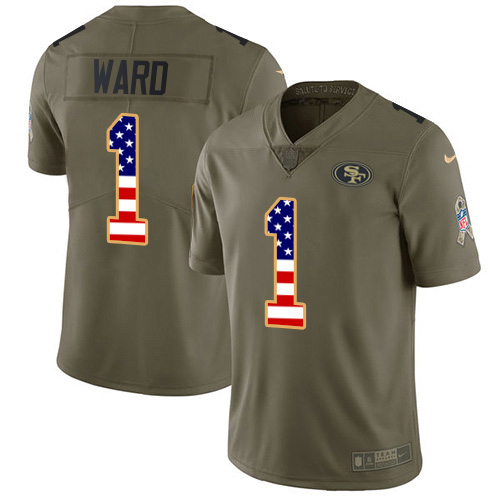 49ers #1 Jimmie Ward Olive/USA Flag Men's Stitched Limited 2017 Salute To Service Jersey cheap jerseys for sale - CheapJerseys.Shop