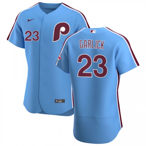 Philadelphia Philadelphia Phillies #23 Kyle Garlick Men's Light Blue Alternate 2020 Authentic Player Jersey Men's cheap jerseys for sale - CheapJerseys.Shop