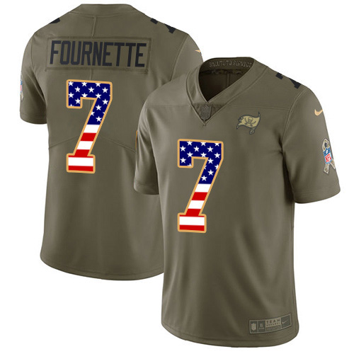 Tampa Bay Buccaneers #7 Leonard Fournette Olive/USA Flag Men's Stitched Limited 2017 Salute To Service Jersey cheap jerseys for sale - CheapJerseys.Shop