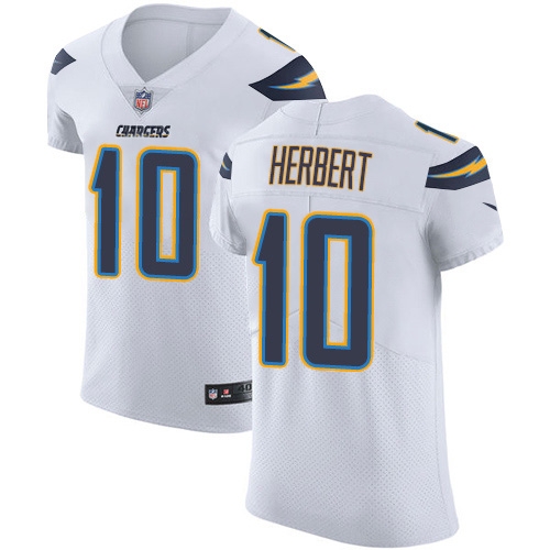 Chargers #10 Justin Herbert White Men's Stitched New Elite Jersey cheap jerseys for sale - CheapJerseys.Shop
