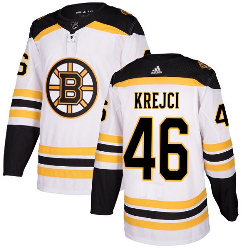 Boston Bruins #46 David Krejci White Road Authentic Stitched Jersey Men's cheap jerseys for sale - CheapJerseys.Shop