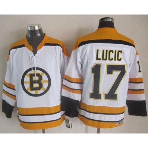 Boston Bruins #17 Milan Lucic White CCM Throwback Stitched Jersey Men's cheap jerseys for sale - CheapJerseys.Shop