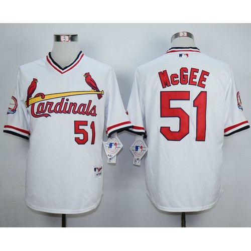 St.Louis Cardinals #51 Willie McGee White 1982 Turn Back The Clock Stitched Jersey Men's cheap jerseys for sale - CheapJerseys.Shop