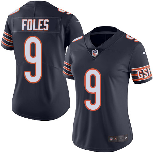 Chicago Bears #9 Nick Foles Navy Blue Team Color Women's Stitched Vapor Untouchable Limited Jersey Womens cheap jerseys for sale - CheapJerseys.Shop
