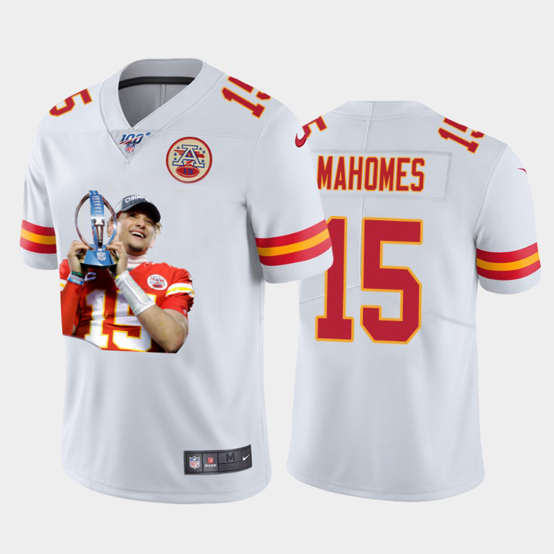 Kansas City Chiefs #15 Patrick Mahomes Team Hero Vapor Limited 100 Jersey White Golden cheap jerseys for sale - CheapJerseys.Shop