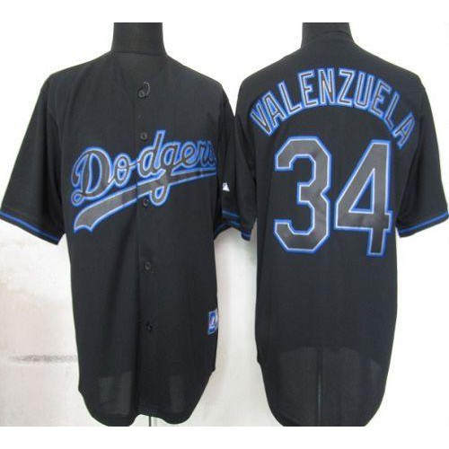 Los Angeles Dodgers #34 Fernando Valenzuela Black Fashion Stitched Jersey Men's cheap jerseys for sale - CheapJerseys.Shop