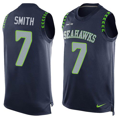 Seahawks #7 Geno Smith Steel Blue Team Color Men's Stitched Limited Tank Top Jersey cheap jerseys for sale - CheapJerseys.Shop