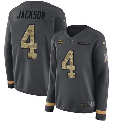 Bears #4 Eddie Jackson Anthracite Salute To Service Women's Stitched Limited Therma Long Sleeve Jersey cheap jerseys for sale - CheapJerseys.Shop
