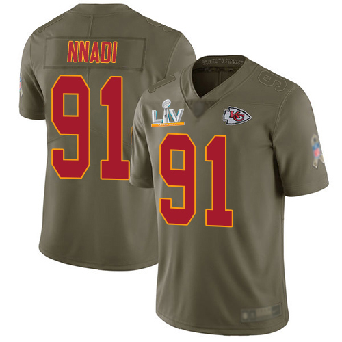 Kansas City Chiefs #91 Derrick Nnadi Olive Youth Super Bowl LV Bound Stitched Limited 2017 Salute To Service Jersey Youth cheap jerseys for sale - CheapJerseys.Shop
