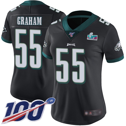 Eagles #55 Brandon Graham Black Super Bowl LVII Patch Alternate Women's Stitched 100th Season Vapor Limited Jersey cheap jerseys for sale - CheapJerseys.Shop
