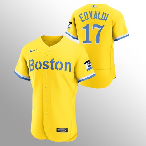 Boston Boston Red Sox #17 Nathan Eovaldi Men's 2021 City Connect Gold Authentic Jersey Men's cheap jerseys for sale - CheapJerseys.Shop