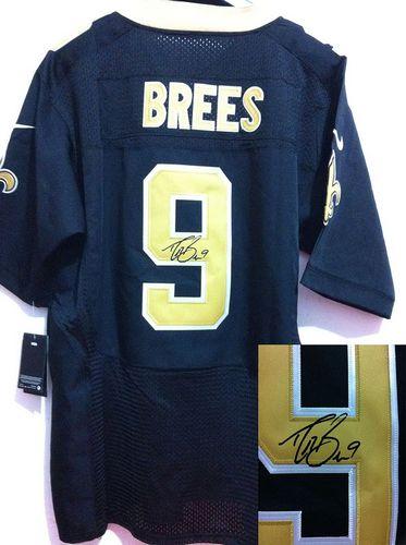 Saints #9 Drew Brees Black Team Color Men's Stitched Elite Autographed Jersey cheap jerseys for sale - CheapJerseys.Shop