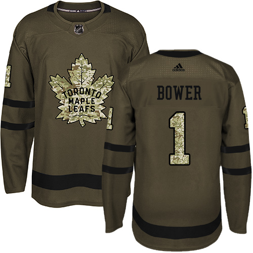 Maple Toronto Maple Leafs #1 Johnny Bower Green Salute to Service Stitched Jersey Men's cheap jerseys for sale - CheapJerseys.Shop