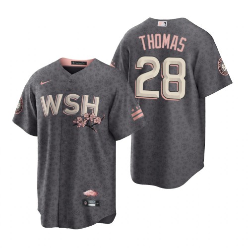 Washington Washington Nationals #28 Lane Thomas Men's Gray Game 2022 City Connect Replica Jersey Men's cheap jerseys for sale - CheapJerseys.Shop