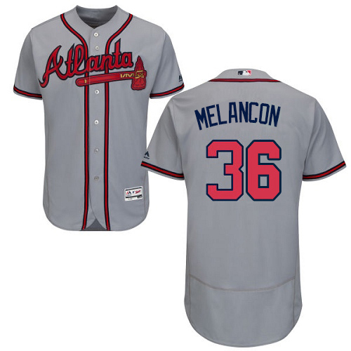 Atlanta Braves #36 Mark Melancon Grey Flexbase Authentic Collection Stitched Jersey Men's cheap jerseys for sale - CheapJerseys.Shop