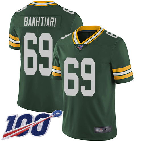 Green Bay Packers #69 David Bakhtiari Green Team Color Men's Stitched 100th Season Vapor Limited Jersey Men's cheap jerseys for sale - CheapJerseys.Shop