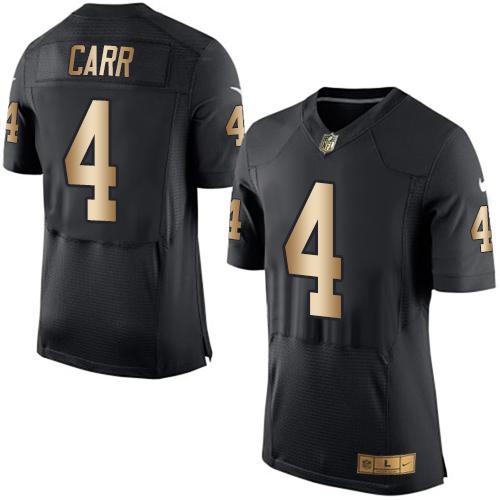 Raiders #4 Derek Carr Black Team Color Men's Stitched New Elite Gold Jersey cheap jerseys for sale - CheapJerseys.Shop