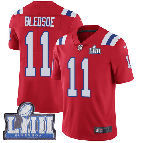 New England Patriots #11 Drew Bledsoe Red Alternate Super Bowl LIII Bound Men's Stitched Vapor Untouchable Limited Jersey Men's cheap jerseys for sale - CheapJerseys.Shop