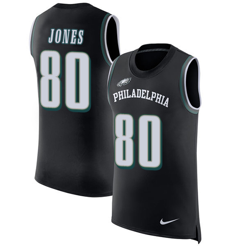 Eagles #80 Julio Jones Black Alternate Men's Stitched Limited Rush Tank Top Jersey cheap jerseys for sale - CheapJerseys.Shop