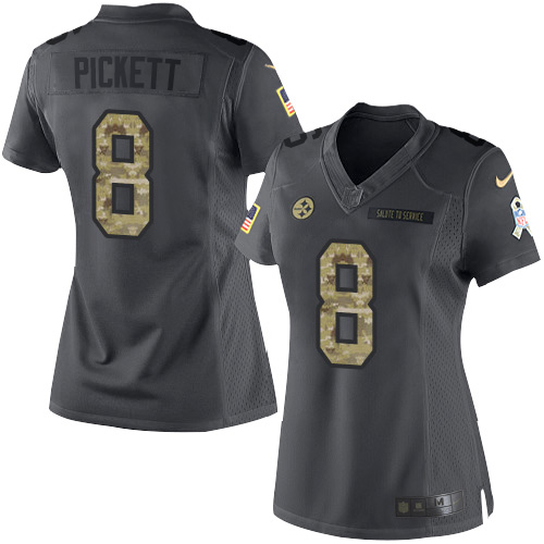 Steelers #8 Kenny Pickett Black Women's Stitched Limited 2016 Salute To Service Jersey cheap jerseys for sale - CheapJerseys.Shop